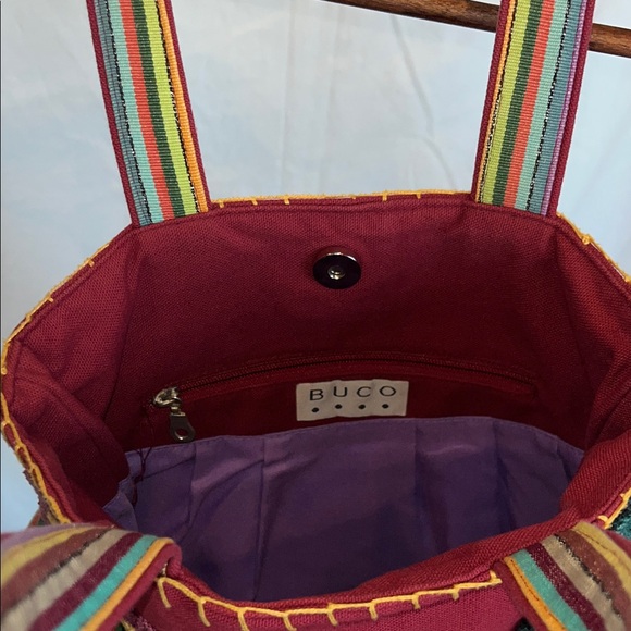 BUCO Handcrafted Multicolor Floral Crochet Tote Bag - Picture 2 of 4